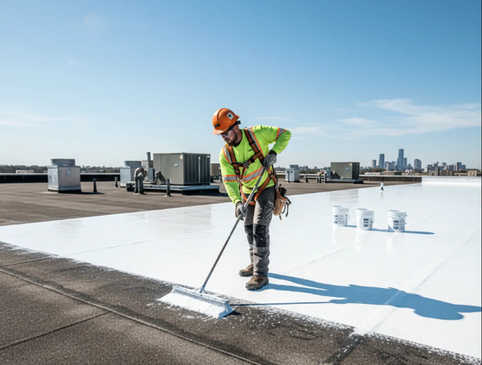 Commercial roof coatings application in Raleigh NC