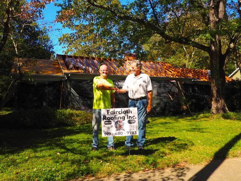 Satisfied customer with Faircloth Roofing