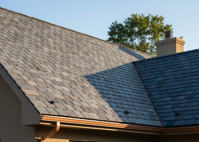 Natural slate roofing installation in Raleigh NC