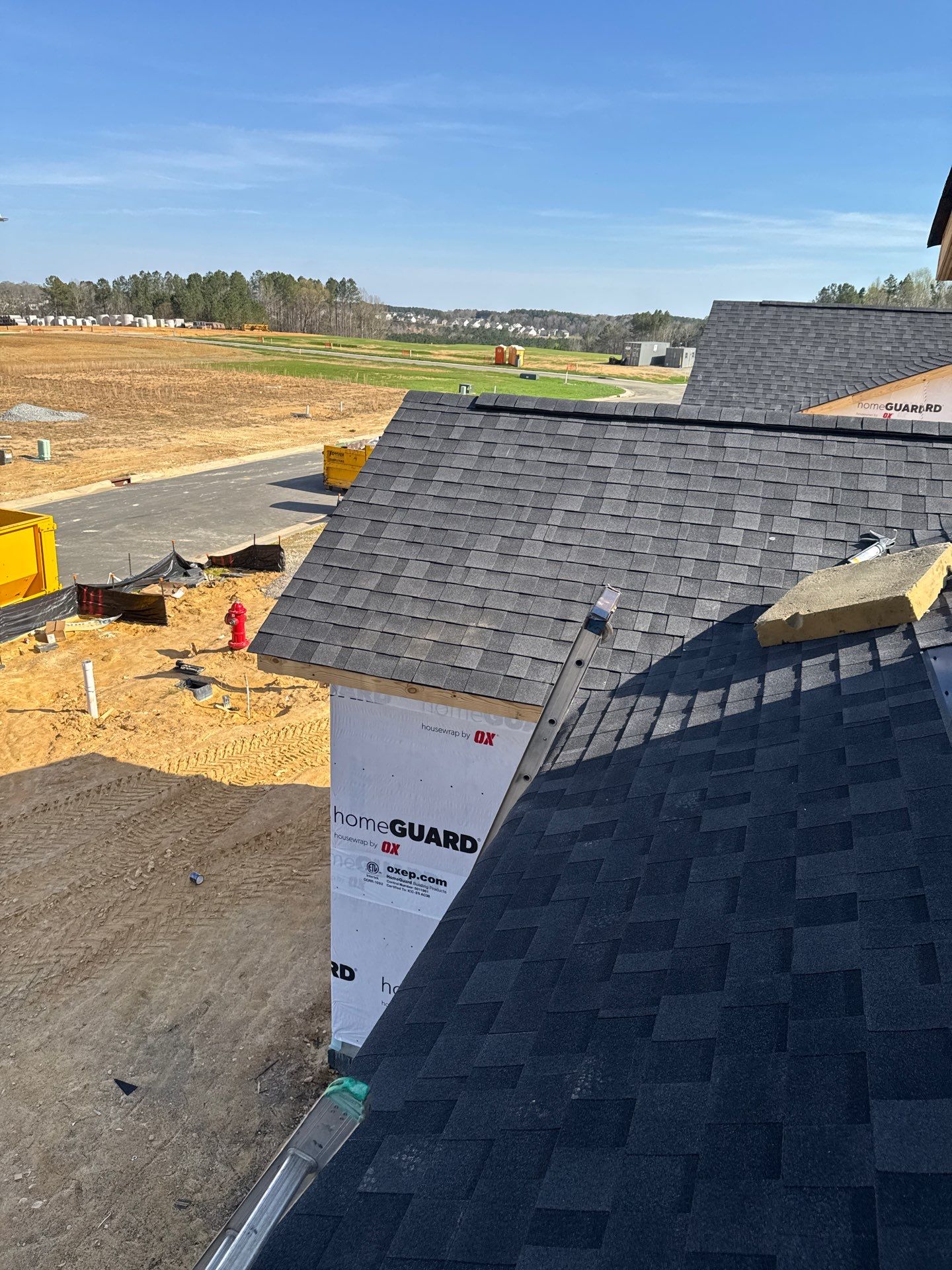 New construction roofing with multiple roof planes in Fuquay-Varina NC